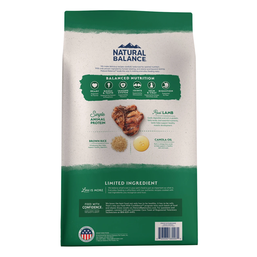 Natural balance lamb and rice 28 lb outlet