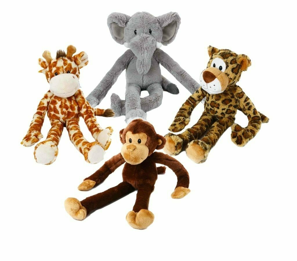 Multipet Swingin' Safari Plush Assorted Colors Dog Toy (1-count), 19-in image number null