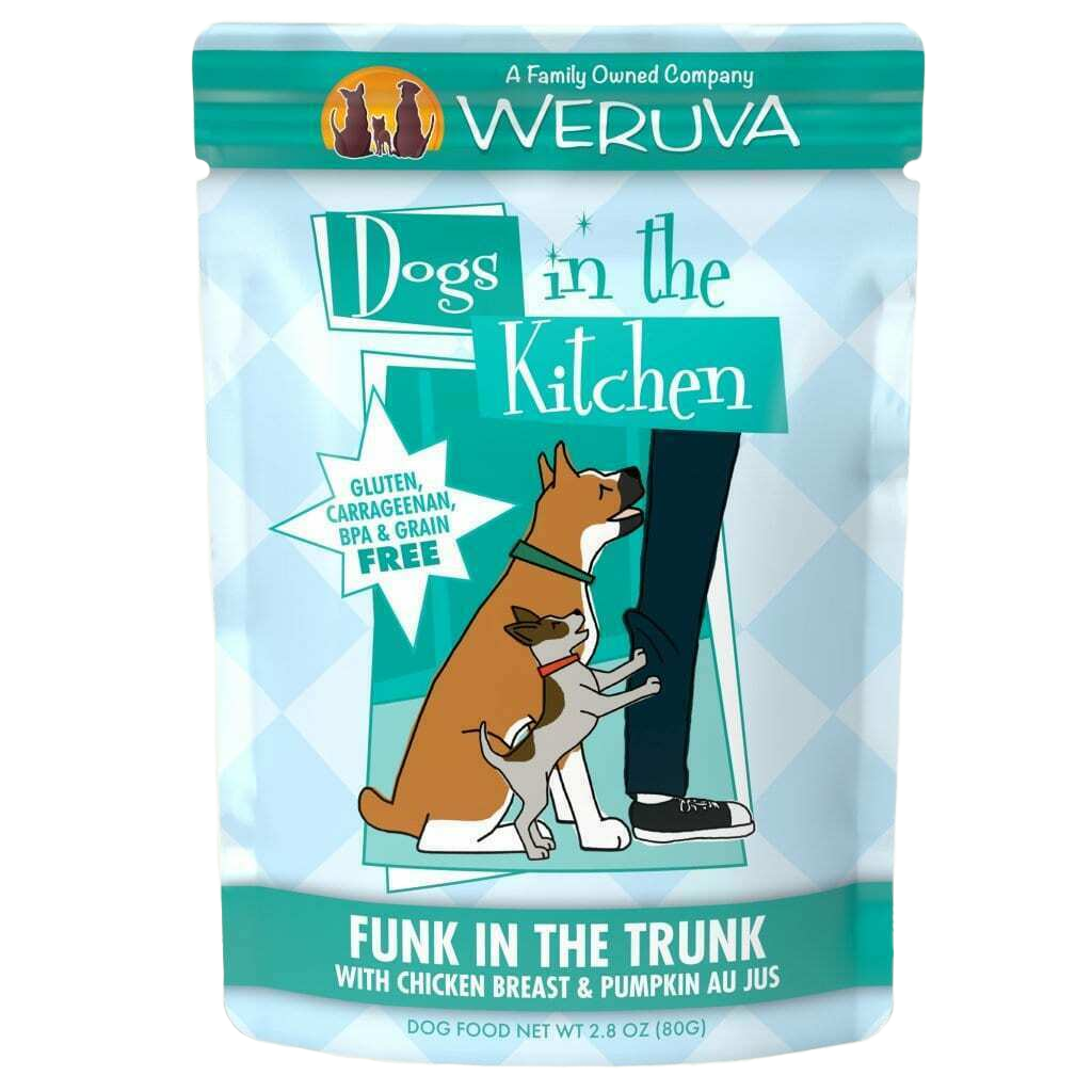 Weruva Dogs In The Kitchen, Funk In The Trunk With Chicken Breast & Pumpkin Au Jus Dog Food, 2.8-oz Pouch image number null