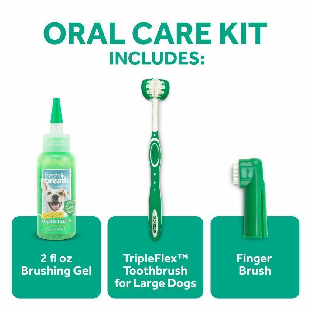 Fresh Breath By Tropiclean Oral Care Kit For Pets, Large - Made In USA image number null