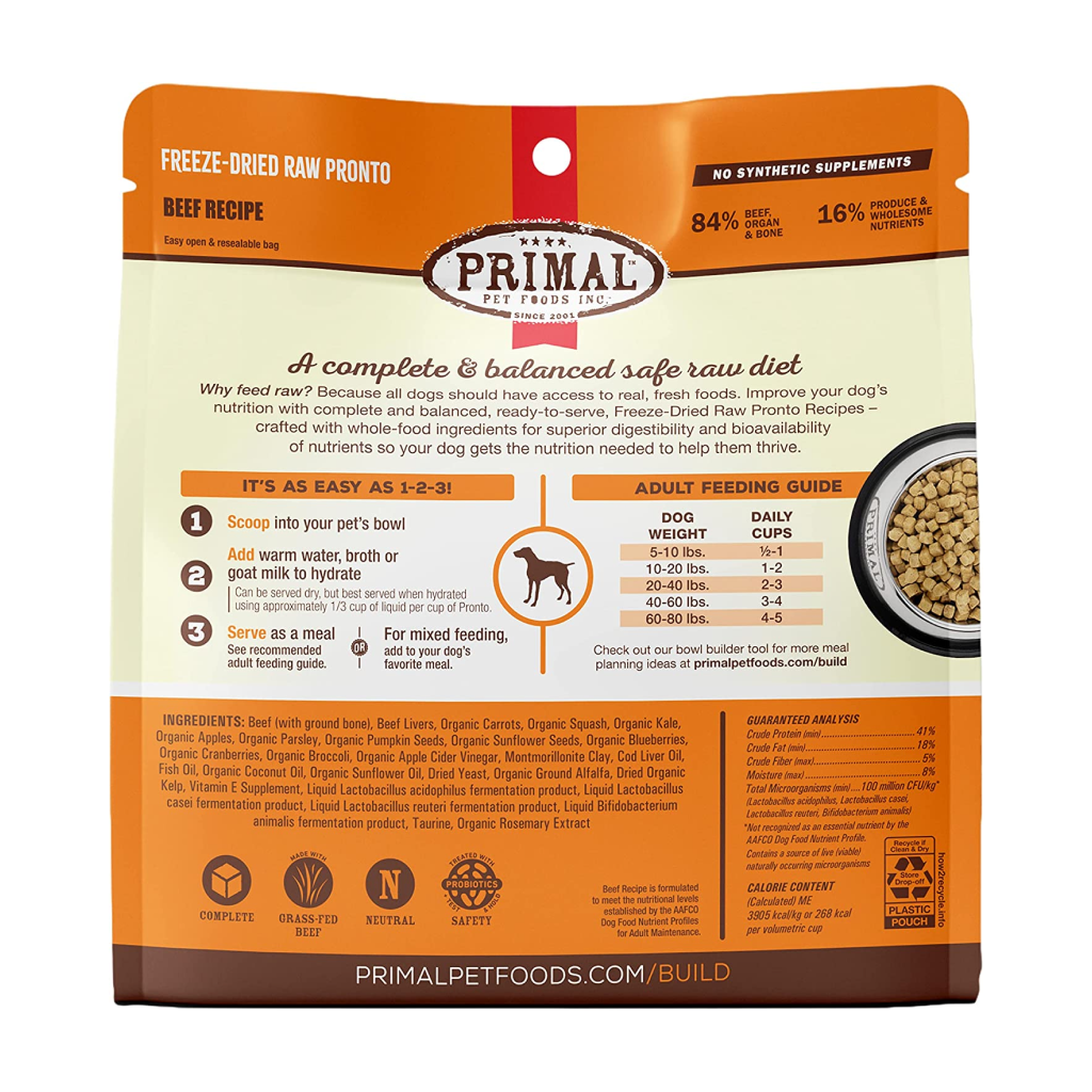 Primal Canine Freeze-Dried Raw Pronto Beef Recipe, 7-oz image number null
