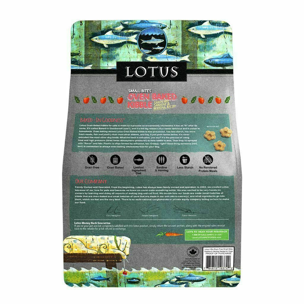 Lotus Small Bites Grain-Free Sardine And Pollock Dry Dog Food, 10-lb image number null