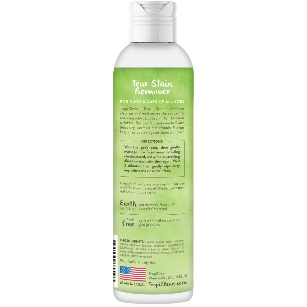 Tropiclean Tear Stain Remover For Pets, 8-oz - Made In USA image number null