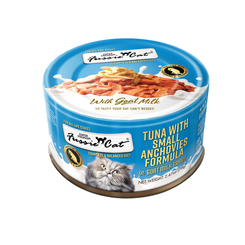 Fussie Cat Tuna with Small Anchovies in goat milk gravy Can, 2.47-oz image number null