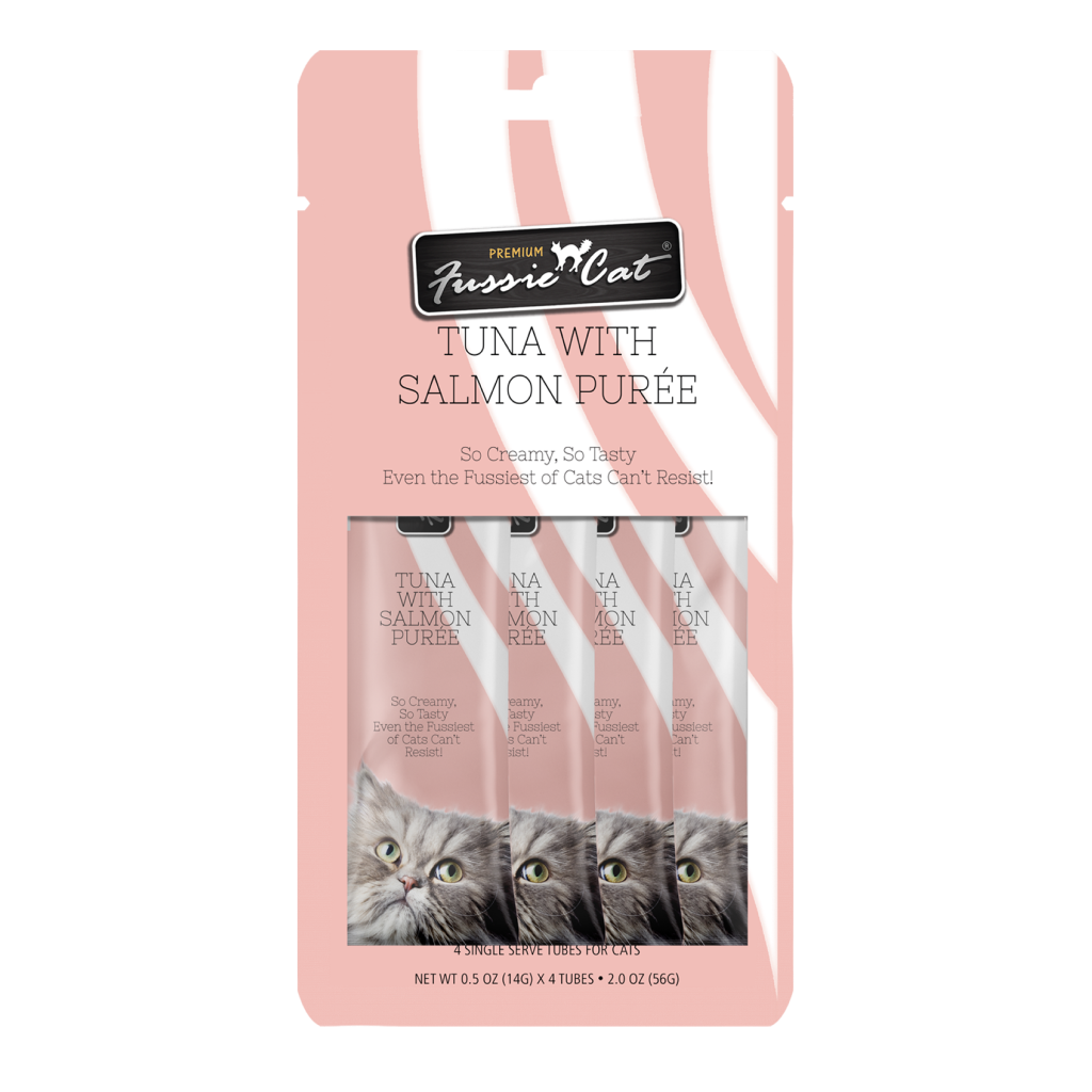 Fussie Cat Tuna with Salmon Puree, Pack of 4, 0.5-oz tubes image number null