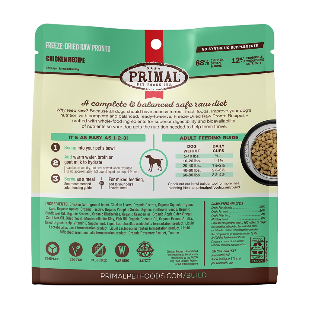 Buy Primal Canine FreezeDried Raw Pronto Chicken Recipe, 7oz for USD