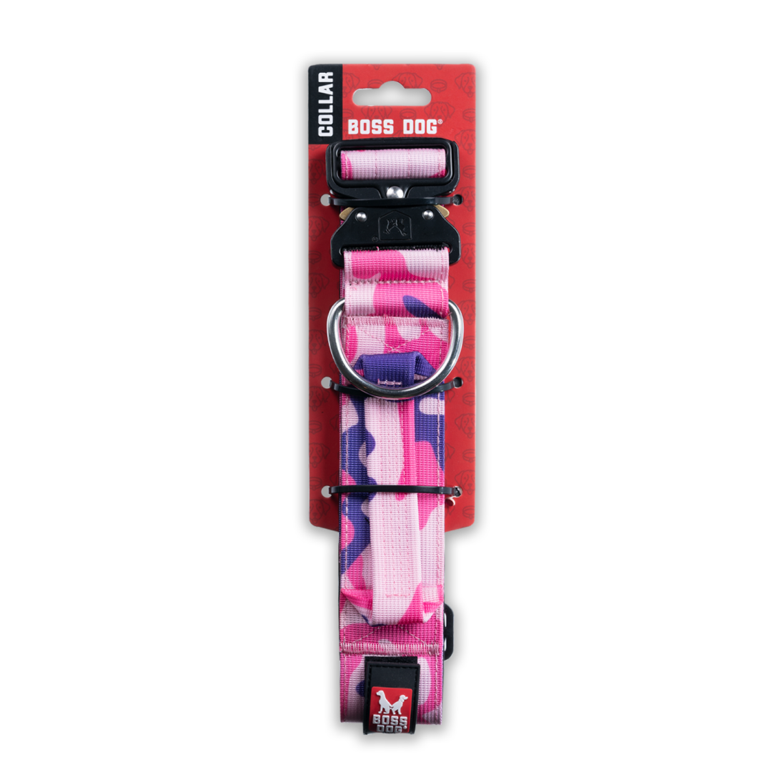 CAMO PINK COLLAR 1.5" WIDE LARGE (17"-22" ADJUSTABLE) image number null