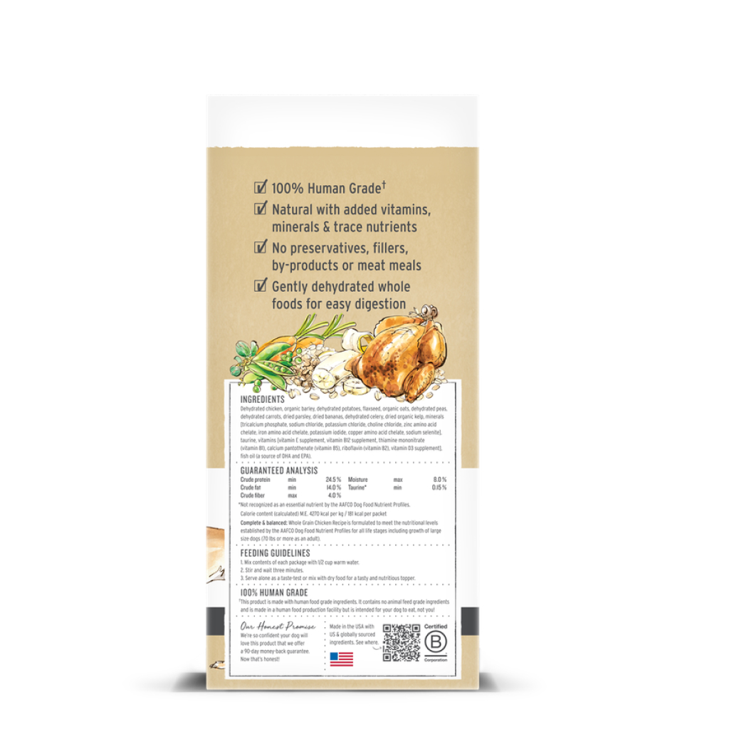 The Honest Kitchen Dehydrated Whole Grain Chicken Dog Food Trial Bag, 1.5-oz image number null