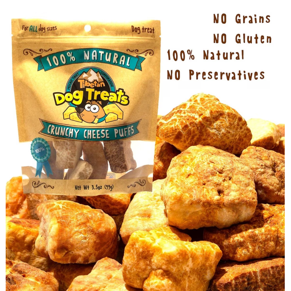 Tibetan Dog Chew Crunchy Cheese Puffs Grain-Free Dog Treats, 3.5-oz image number null