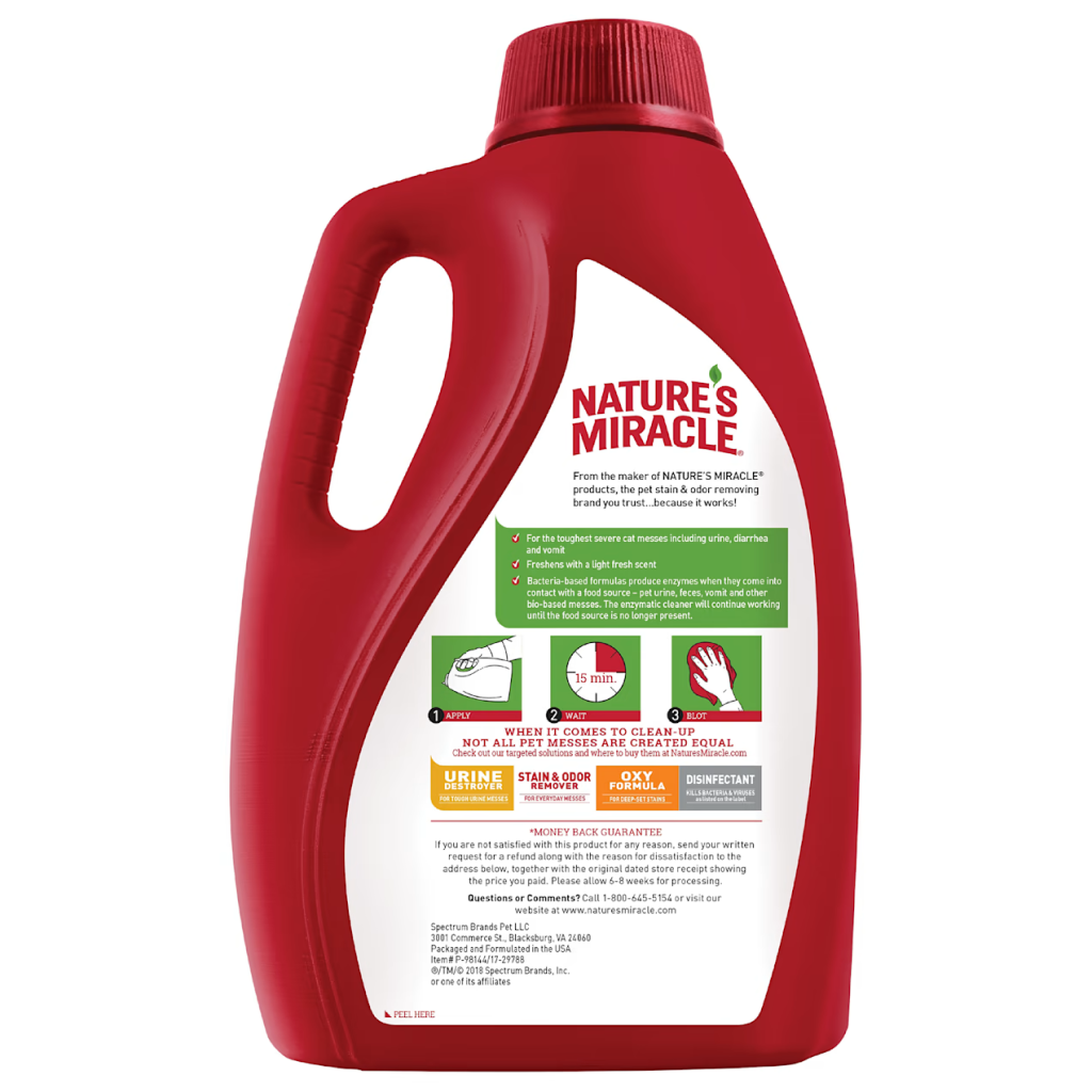 Nature's miracle vomit hot sale