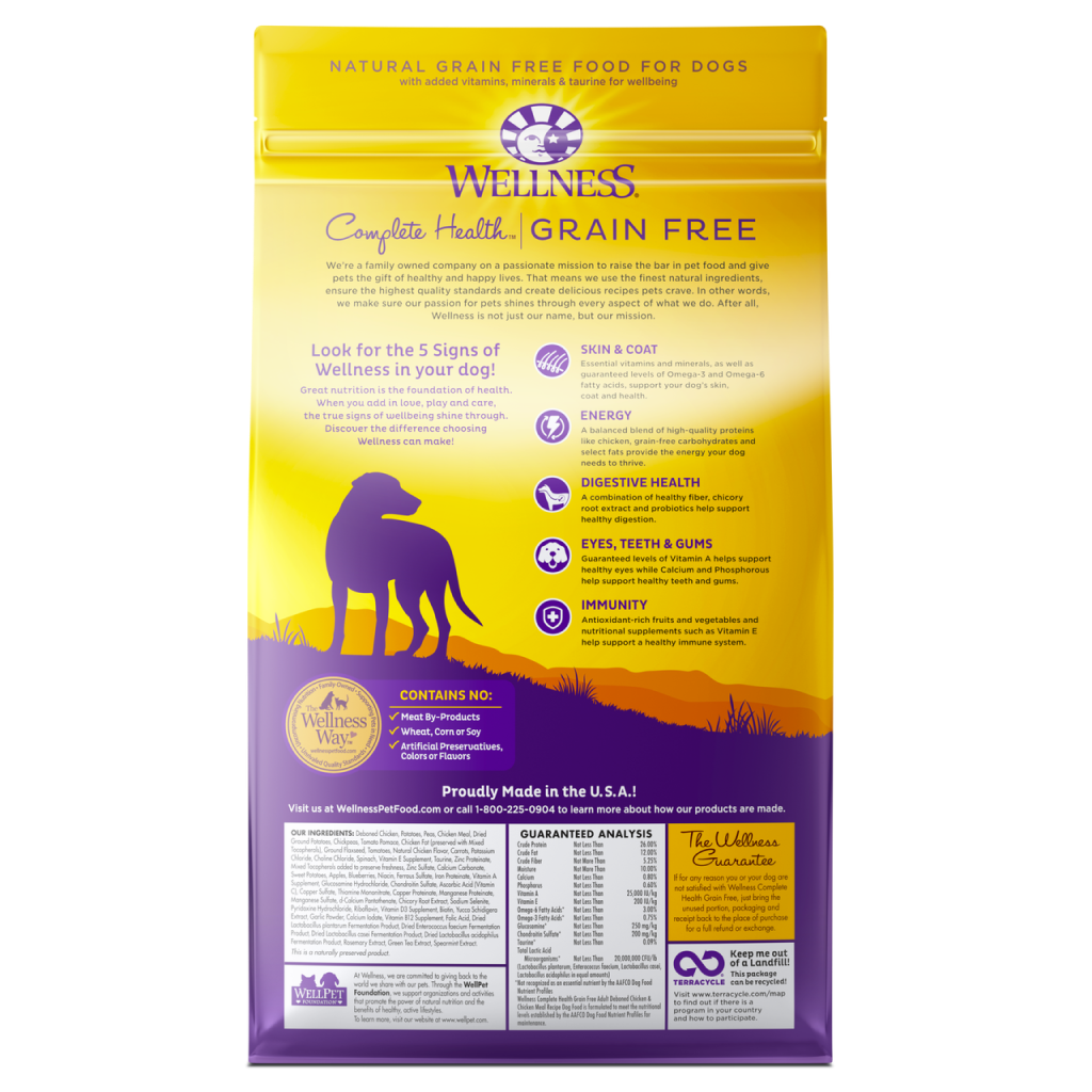 Wellness Complete Health Natural Grain Free Dry Dog Food, Chicken image number null