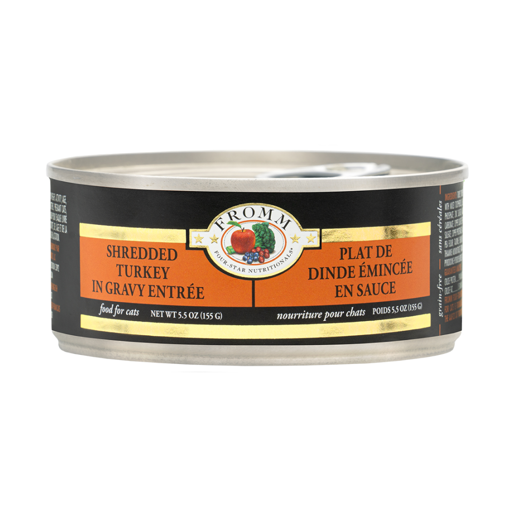 Fromm Four-Star Shredded Turkey in Gravy Entrée for Cats Can, 3-oz image number null