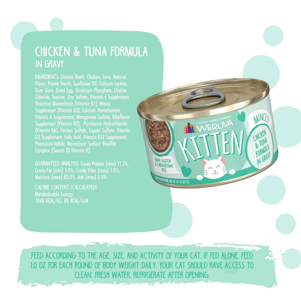 Weruva Kitten Cat Can - Chicken & Tuna Formula in Gravy, 3-oz image number null