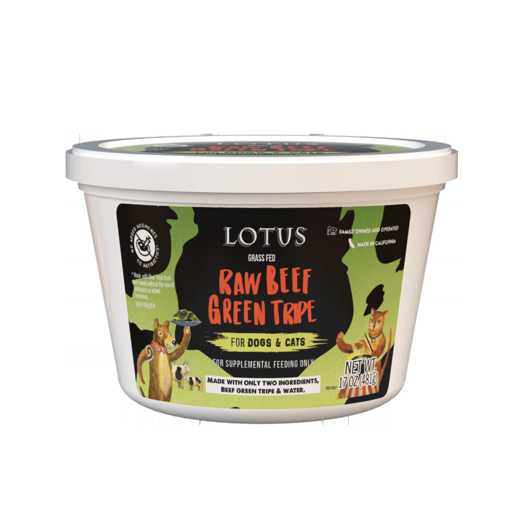 Frozen Lotus Raw Topper Beef Green Tripe Recipe for Dogs & Cats, 17-oz image number null