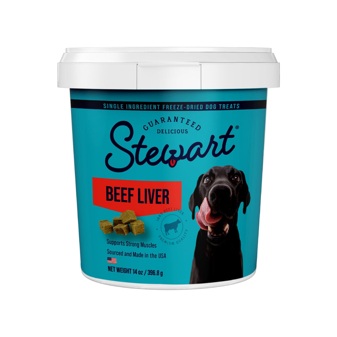 Stewart Single Ingredient Freeze Dried Raw Beef Liver Dog Treats, 14-oz image number null