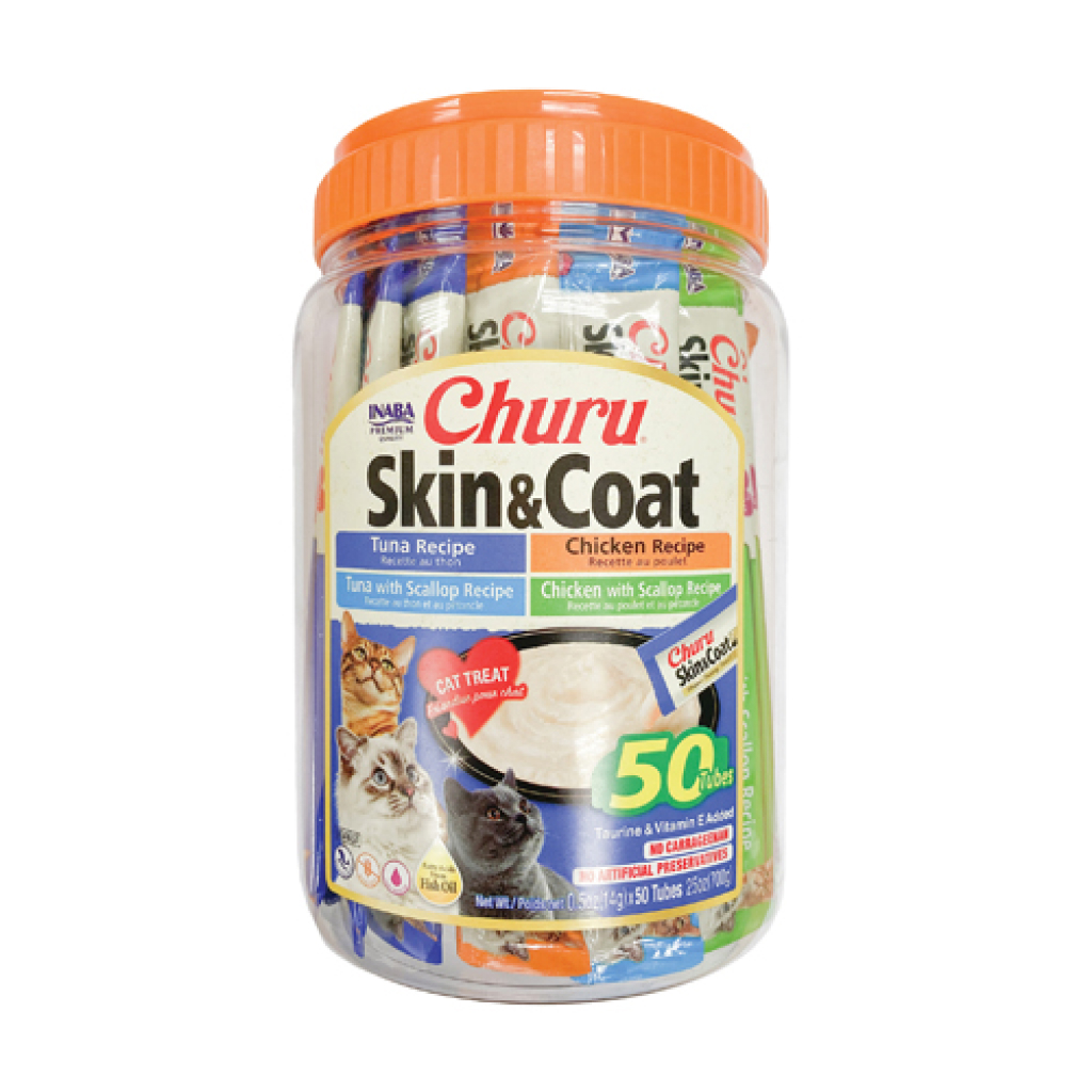 Churu Skin Coat Variety Cat Treats 50 pk