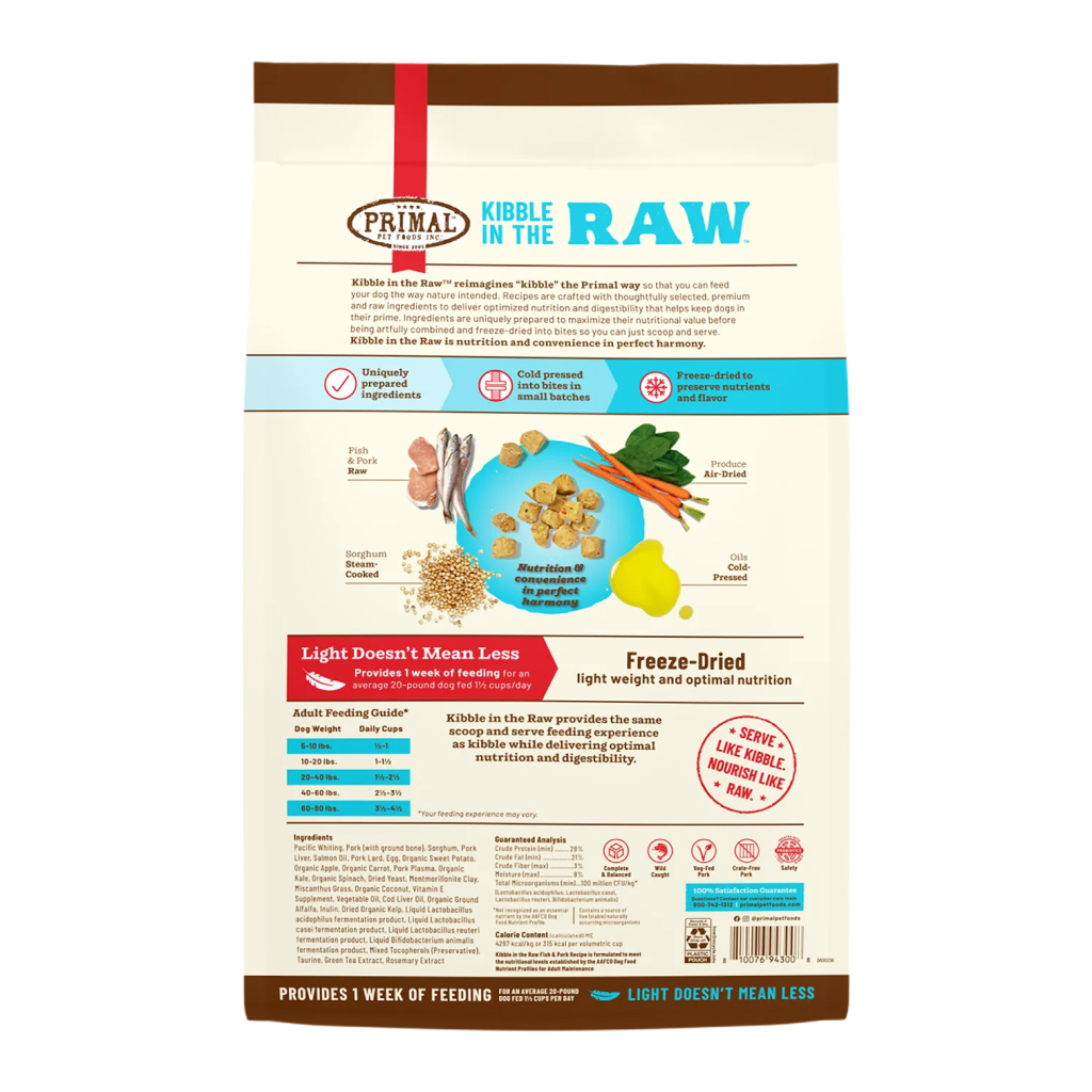 Primal Canine Fish & Pork Recipe Kibble in the Raw, 1.5-lb image number null