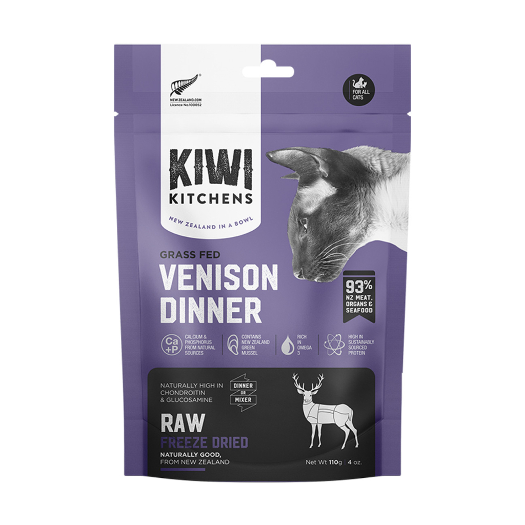 Buy Kiwi Kitchens Raw Freeze Dried Venison Dinner Cat Food 4 oz for USD 14.99 CentinelaFeed