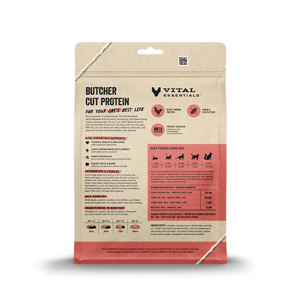 Vital Essentials Freeze-Dried Chicken Mini-Nibs Cat Entree , 12-oz image number null