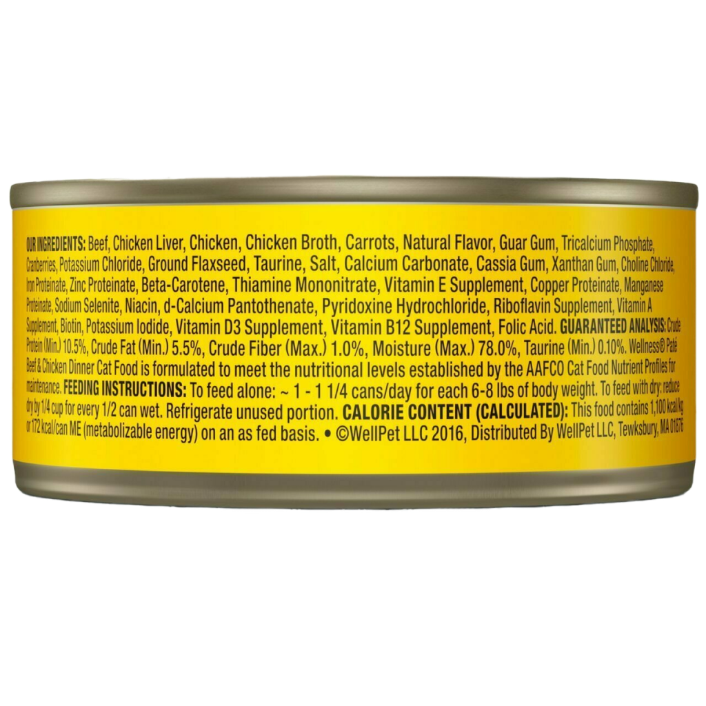 Wellness Complete Health Natural Grain Free Wet Canned Cat Food, Beef & Chicken image number null