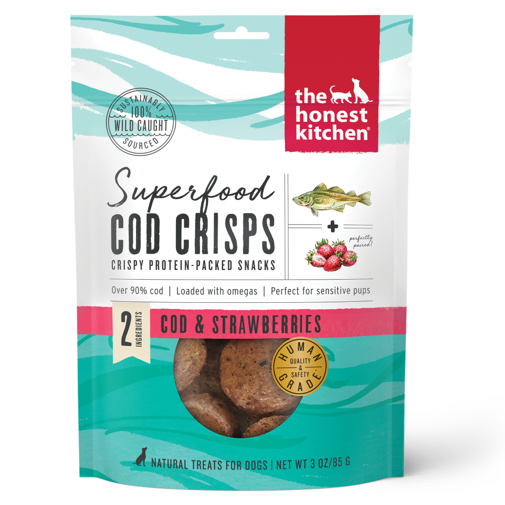 The Honest Kitchen Superfood Cod Crisps - Cod & Strawberry 3-oz image number null