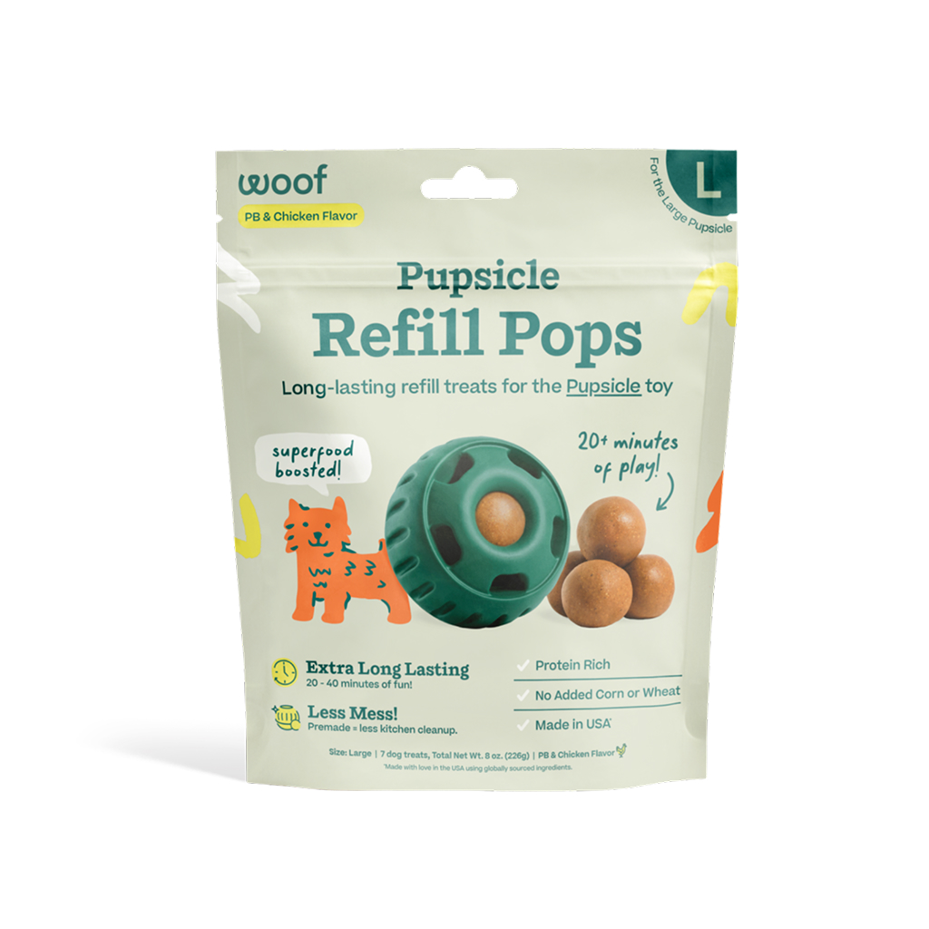 Woof Refillable Chicken Pops for Dog Treats, 8-oz, Large image number null