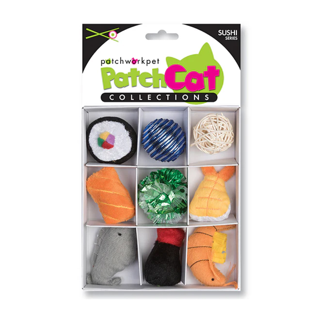 Patchwork Pet Sushi Box Set Cat Toy, 7-in image number null
