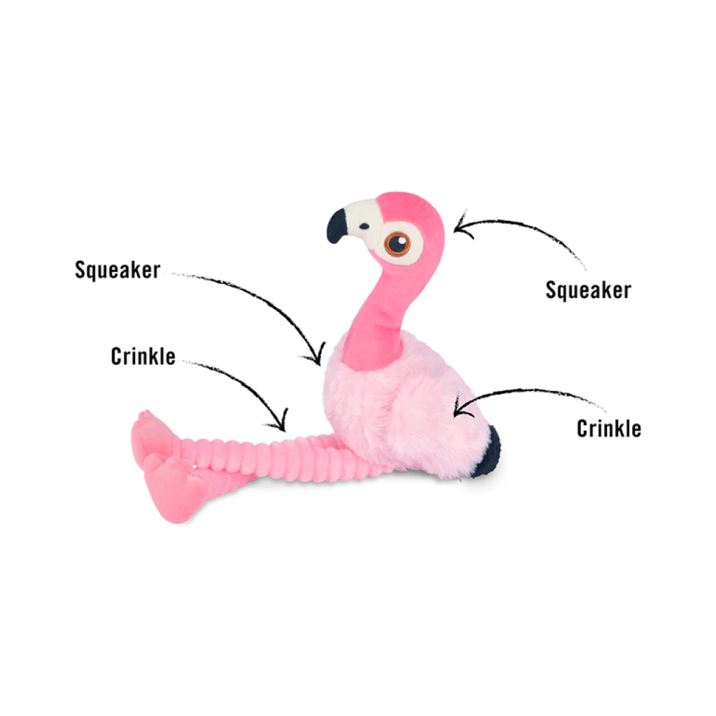 P.L.A.Y. Pet Flamingo Bird Plush Toy, 1-count image number null