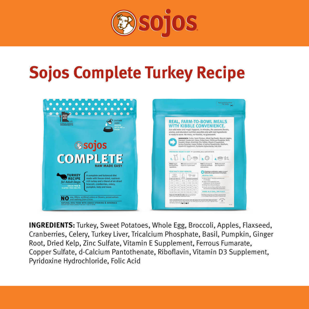 Sojos Complete Adult Dog Food - Turkey, 7-lb image number null