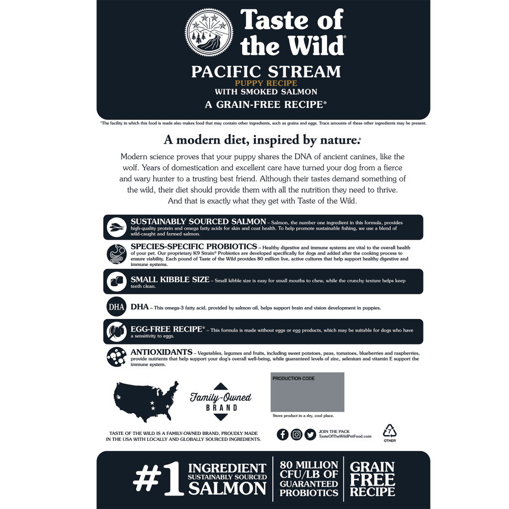 Pacific Stream Puppy Recipe, 28-lb image number null