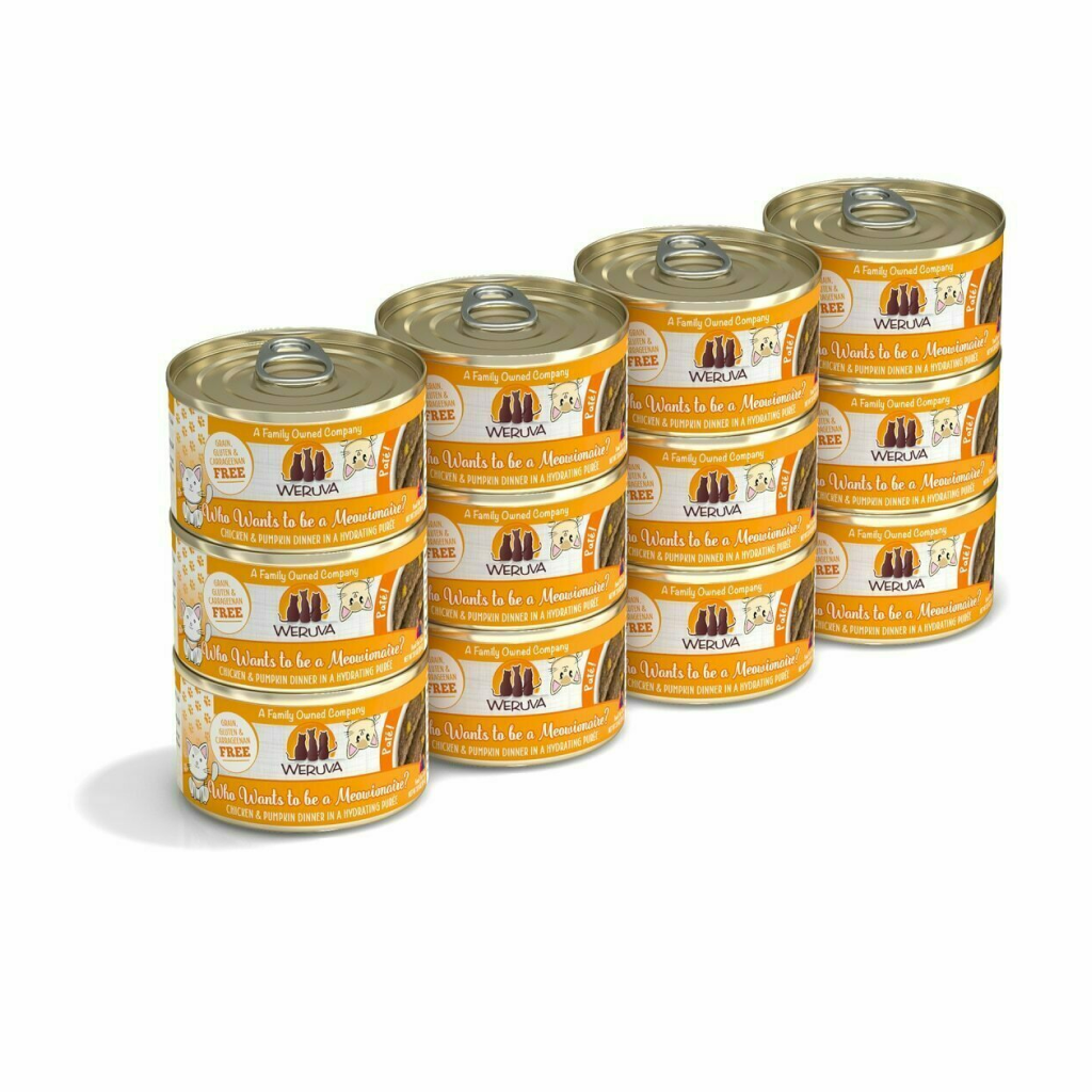 Weruva Classic Cat Pate, Who Want To Be A Meowinaire? With Chicken & Pumpkin, 3-oz Can image number null