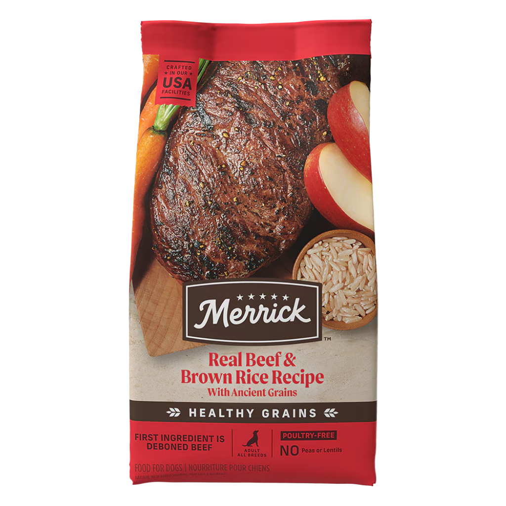 Merrick Healthy Grains Real Beef & Brown Rice Recipe Dry Dog Food, 25-lb image number null