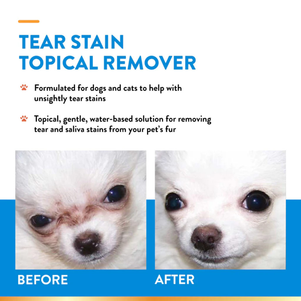 Naturvet Tear Stain Topical Remover Plus Aloe For Dogs And Cats, 4-oz Liquid, Made In The USA image number null