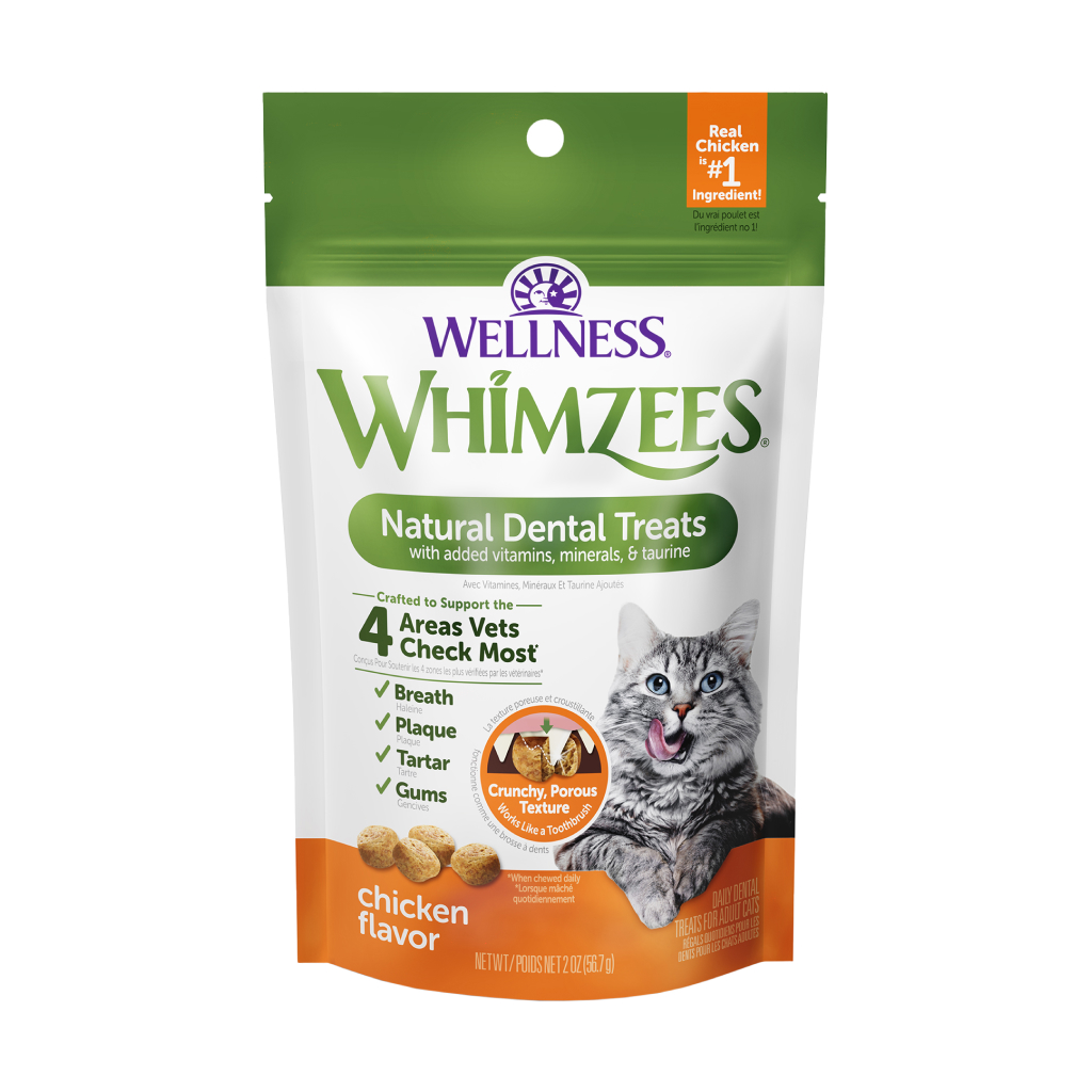 WHIMZEES Cat Natural Dental Treat Bag - Chicken Flavor, 2-oz image number null