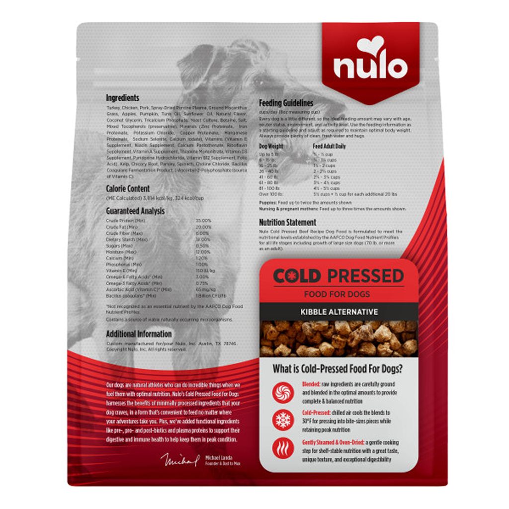 Nulo Cold Pressed Turkey Recipe Grain-Free Puppy & Adult Dry Dog Food, 2.2LB Bag image number null