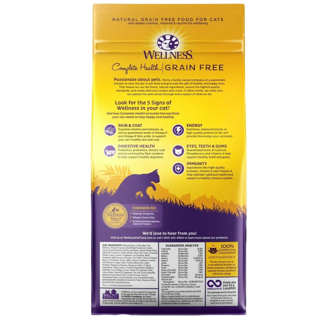 Wellness Complete Health Natural Grain Free Dry Cat Food, Chicken & Chicken Recipe image number null