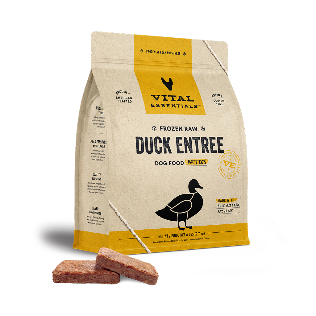 Vital Essentials Frozen Raw Duck Entree Dog Food Patties, 6-lbs image number null