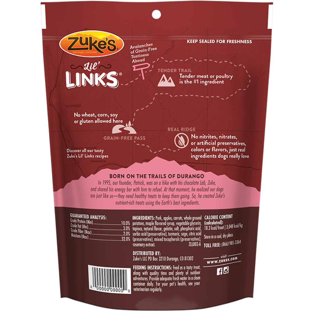 Zuke's Links Pork & Apple 6-oz image number null