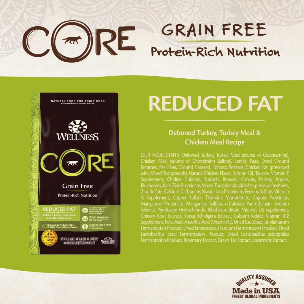 Wellness Core Natural Grain Free Dry Dog Food, Reduced Fat image number null