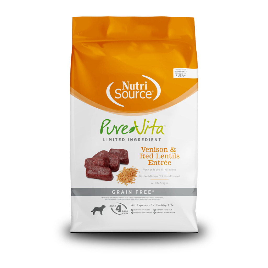 PureVita Grain Free Venison and Red Lentils Entrée Dog Dry Food, 4-lb image number null