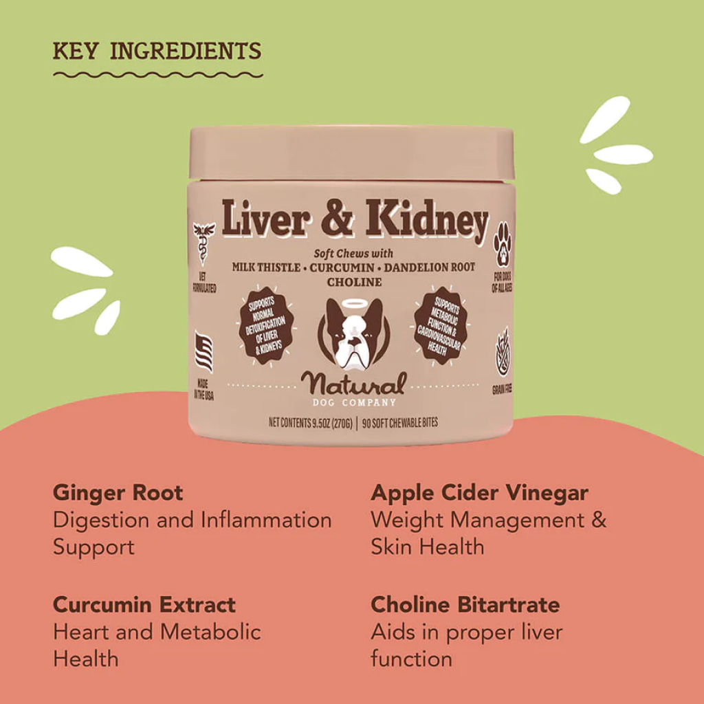 Natural Dog Company Liver and Kidney Chews, 90 count back image number null