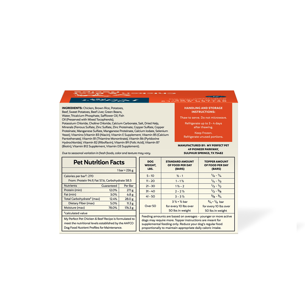 FROZEN My Perfect Pet Boomer's Chicken & Beef Gently Cooked Dog Food (8-pack), 4-lb image number null