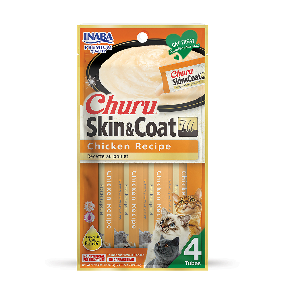 Churu Skin & Coat Chicken Flavor Cat Treats, 4-pk image number null