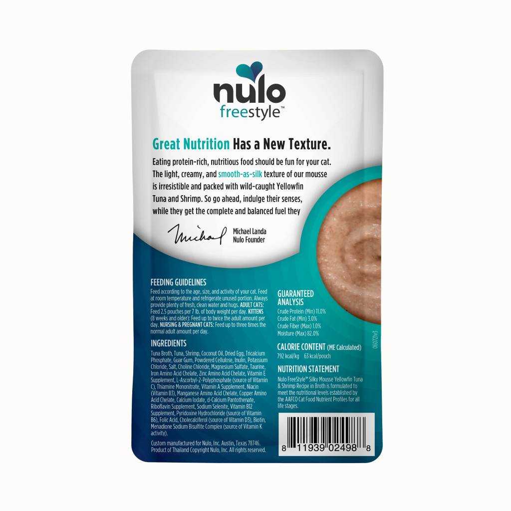 Nulo FreeStyle Cat Silky Mousse Tuna & Shrimp Pouch, 2.8-oz image number null