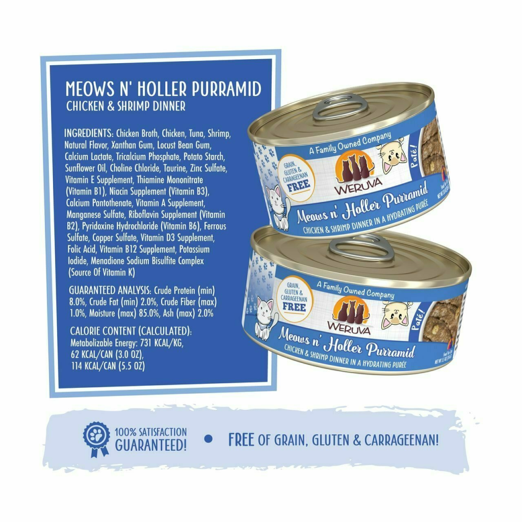 Weruva Classic Cat Pate, Meows N' Holler Purramid With Chicken & Shrimp image number null