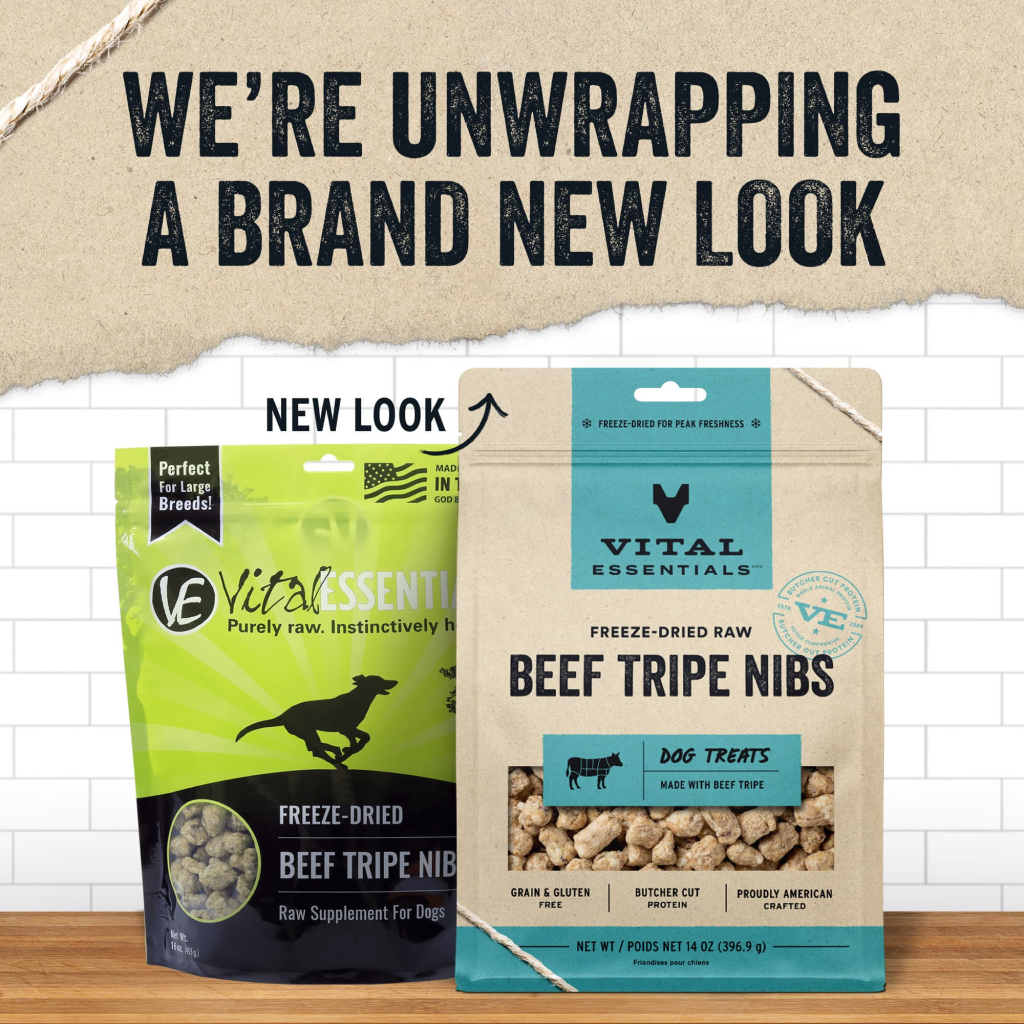 Vital Essentials Freeze-Dried Beef Tripe Nibs Dog Treat, 14-oz image number null