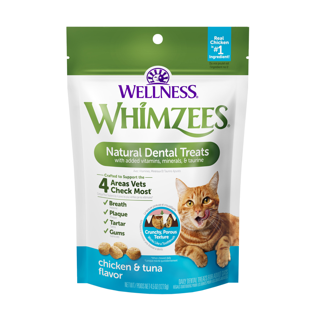 WHIMZEES Cat Natural Dental Treat Bag - Chicken & Tuna Flavor, 4.5-oz image number null