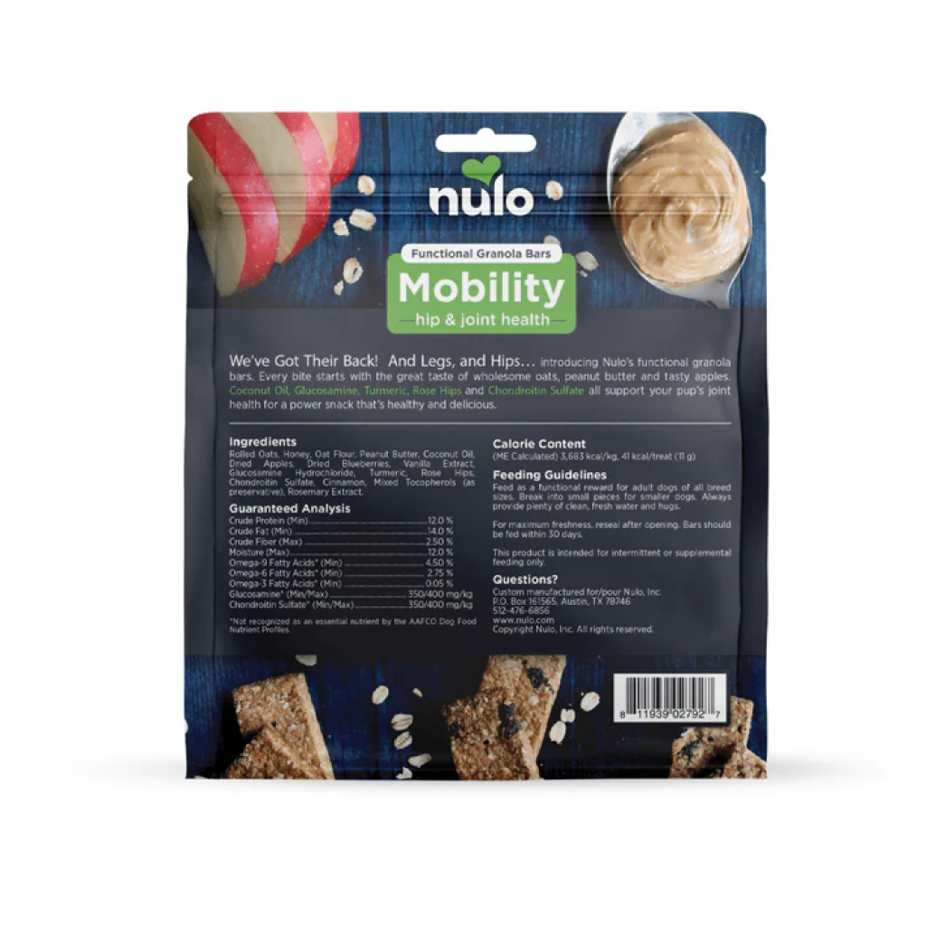 Nulo Mobility Hip & Joint Health Functional Granola Bars Treats For Dogs, 10-oz image number null